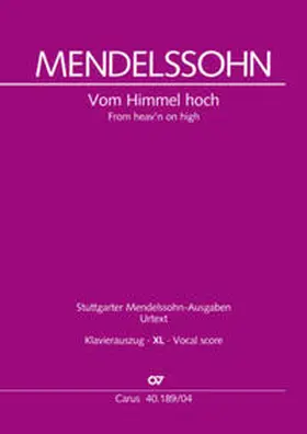 Mendelssohn Bartholdy |  Vom Himmel hoch (Klavierauszug XL) | Buch |  Sack Fachmedien