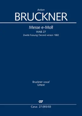 Bruckner |  Messe e-Moll (Klavierauszug) | Buch |  Sack Fachmedien