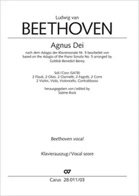 Beethoven / Bock |  Agnus Dei (Klavierauszug) | Buch |  Sack Fachmedien