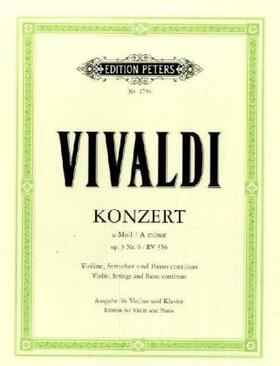 Vivaldi / Klengel / Küchler |  Konzert für Violine, Streicher und Basso continuo a-Moll op. 3 Nr. 6 RV 356 | Buch |  Sack Fachmedien