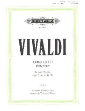 Vivaldi / Thiemann / Gerdes |  Konzert für Violine, Streicher und Basso continuo G-Dur op. 3 Nr. 3 RV 310 / PV 96 | Buch |  Sack Fachmedien