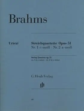  Johannes Brahms - Streichquartette op. 51 Nr. 1 c-moll und Nr. 2 a-moll | Buch |  Sack Fachmedien