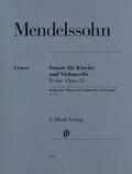 Heinemann / Elvers |  Felix Mendelssohn Bartholdy - Violoncellosonate D-dur op. 58 | Buch |  Sack Fachmedien