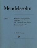 Mendelssohn Bartholdy / Heinemann |  Romance sans paroles op. 109 | Buch |  Sack Fachmedien