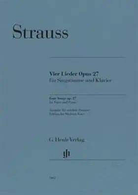  Richard Strauss - Vier Lieder op. 27 | Buch |  Sack Fachmedien