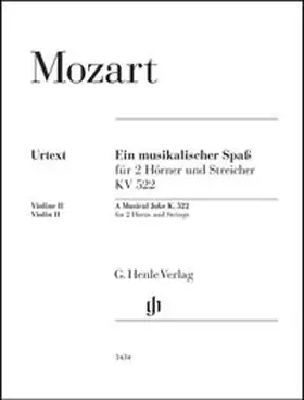  Wolfgang Amadeus Mozart - Ein musikalischer Spaß KV 522 für 2 Hörner in F und Streicher | Buch |  Sack Fachmedien