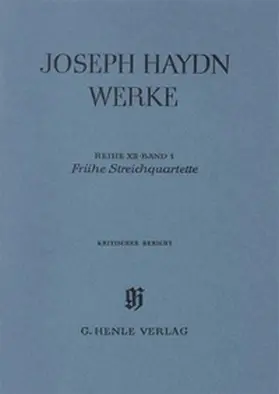  Joseph Haydn - Reihe 12, Bd. 1 | Frühe Streichquartette | Buch |  Sack Fachmedien