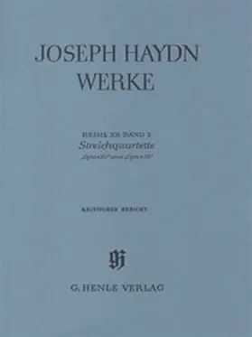 Joseph Haydn - Reihe 12, Bd. 3 | Streichquartette op. 20 und op. 33 | Buch | 979-020185313-0 | www.sack.de