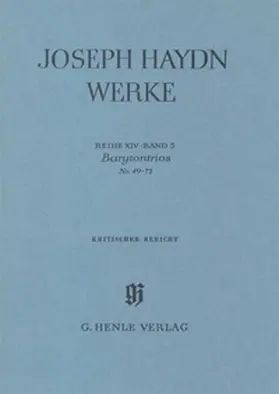  Joseph Haydn - Reihe 14, Bd. 3 | Barytontrios Nr. 49-72 | Buch |  Sack Fachmedien