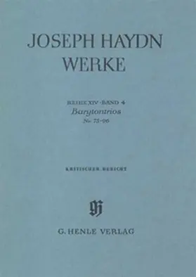  Joseph Haydn - Reihe 14, Bd. 4 | Barytontrios Nr. 73-96 | Buch |  Sack Fachmedien