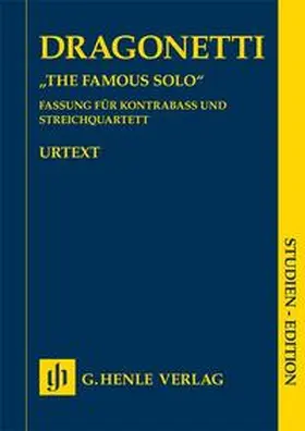 Glöckler |  Domenico Dragonetti - "The Famous Solo" für Kontrabass und Orchester | Buch |  Sack Fachmedien