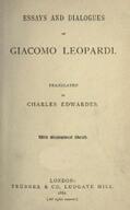 Leopardi |  Essays and Dialogues | eBook | Sack Fachmedien