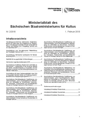 Ministerialblatt des Sächsischen Staatsministeriums für Kultus | SV Saxonia Verlag | Zeitschrift | sack.de