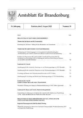 Ministerium der Justiz des Landes Brandenburg |  Amtsblatt für Brandenburg | Zeitschrift |  Sack Fachmedien