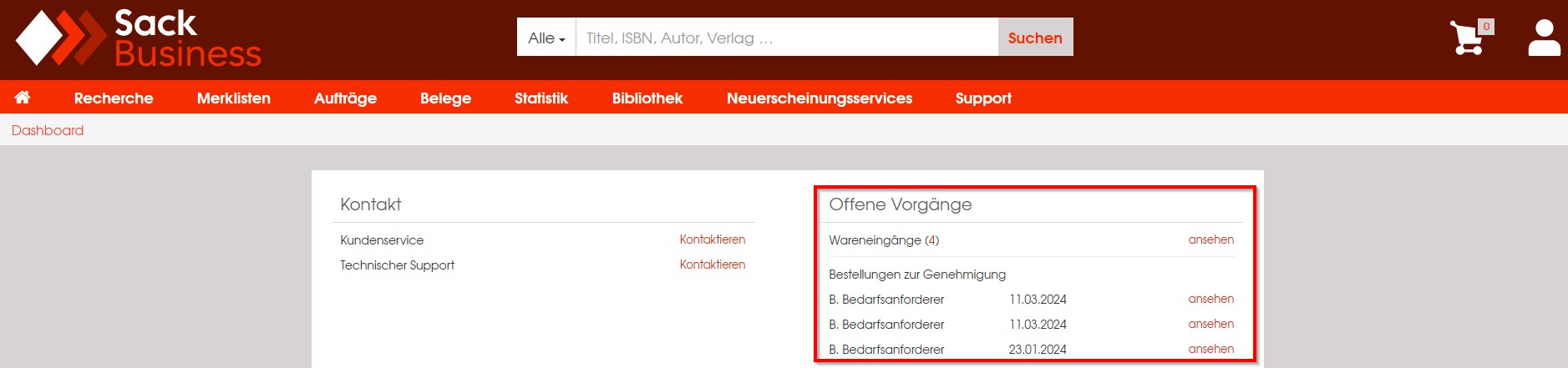 SackBusiness | Workflow-Darstellung SackBusiness | Workflow-Darstellung