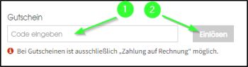 Gutschein einlösen